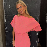 Never Fully Dressed Plisse Tilly Maxi Dress In Pink
