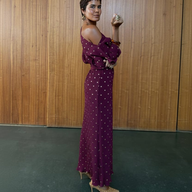 Never Fully Dressed Tilly Dress In Burgundy