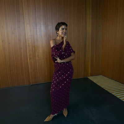 Never Fully Dressed Tilly Dress In Burgundy