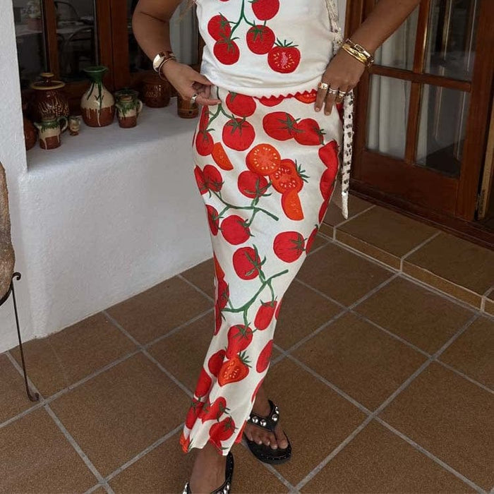 Never Fully Dressed Tomato Dorris Skirt In Red Mix
