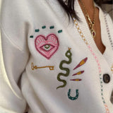 Never Fully Dressed Western Martha Cardigan In Cream