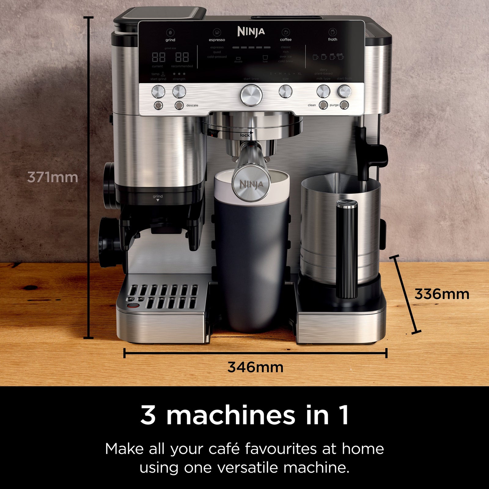 Ninja ES601UK Luxe Café Premier Espresso Machine in Black/Silver