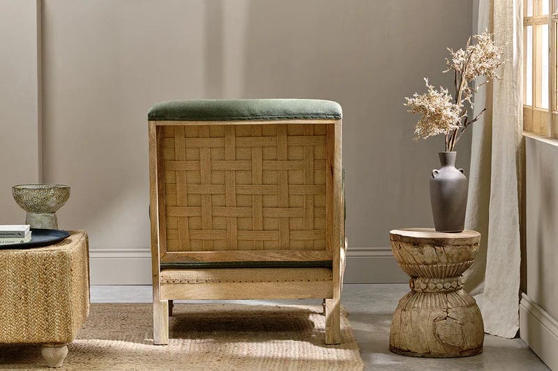 Nkuku Abe Deconstructed Linen Armchair - Olive
