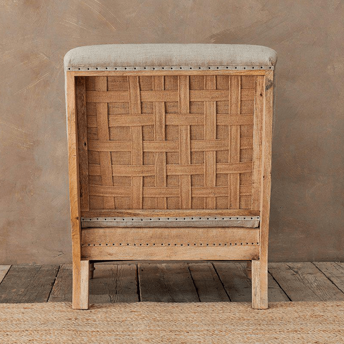 Nkuku Abe Linen Armchair in Stone