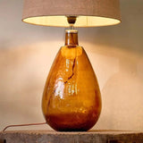 Nkuku Baba Glass Lamp in Burnt Amber - Large Tall