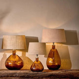 Nkuku Baba Glass Lamp in Burnt Amber - Large Tall