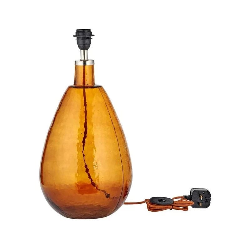 Nkuku Baba Glass Lamp in Burnt Amber - Large Tall