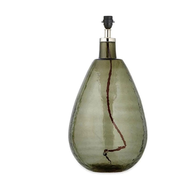 Nkuku Baba Green Smoke Glass Lamp - Large Tall