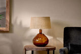 Nkuku Baba Recycled Glass Lamp - Burnt Amber - Large Wide