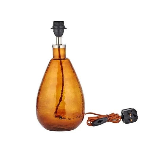 Nkuku Baba Recycled Glass Lamp - Burnt Amber - Small Tall