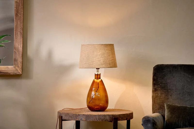 Nkuku Baba Recycled Glass Lamp - Burnt Amber - Small Tall