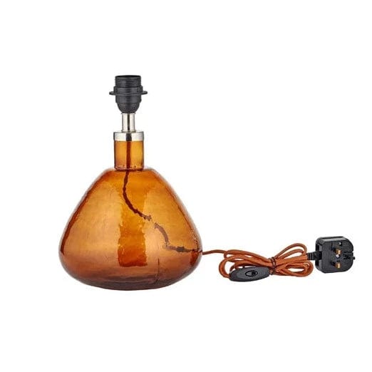 Nkuku Baba Recycled Glass Lamp - Burnt Amber - Small Wide