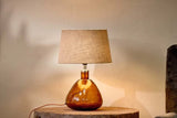 Nkuku Baba Recycled Glass Lamp - Burnt Amber - Small Wide