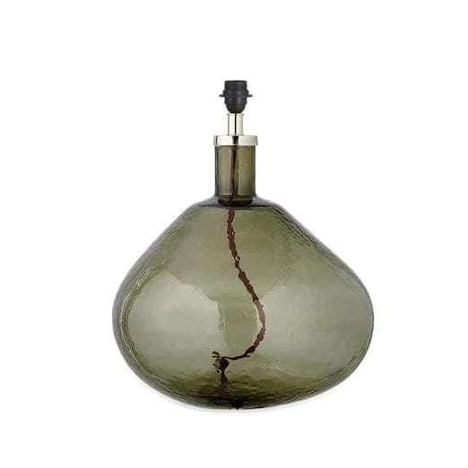Nkuku Baba Recycled Glass Lamp - Green Smoke - Large Wide