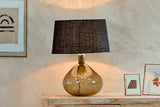 Nkuku Baba Recycled Glass Lamp - Green Smoke - Large Wide