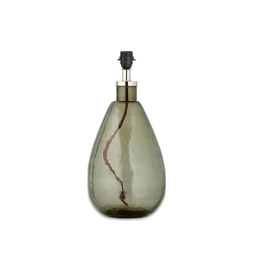 Nkuku Baba Recycled Glass Lamp - Green Smoke - Small Tall