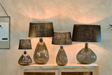 Nkuku Baba Recycled Glass Lamp - Green Smoke - Small Wide
