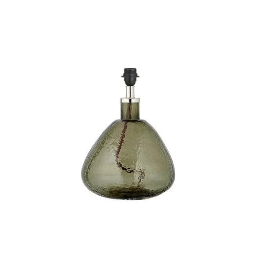 Nkuku Baba Recycled Glass Lamp - Green Smoke - Small Wide