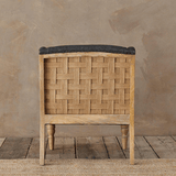 Nkuku Elbu Linen Armchair in Charcoal
