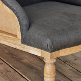 Nkuku Elbu Linen Armchair in Charcoal