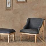 Nkuku Elbu Linen Armchair in Charcoal