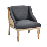 Nkuku Elbu Linen Armchair in Charcoal