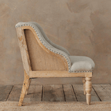 Nkuku Elbu Linen Armchair in Stone