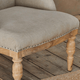 Nkuku Elbu Linen Armchair in Stone