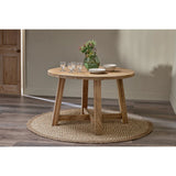 Nkuku Indali 4-6 Seater Round Mango Wood Dining Table in Natural