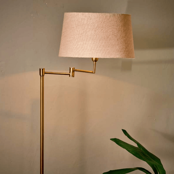 Nkuku Kara Floor Lamp in Brass
