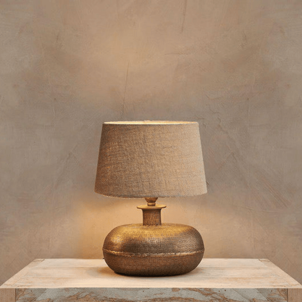 Nkuku Lumbu Lamp in Antique Brass - Small