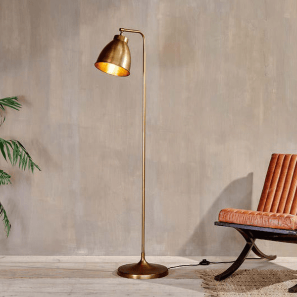 Nkuku Muturi Floor Lamp in Antique Brass
