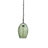 Nkuku Otoro Glass Pendant Green Smoke - Small Oval