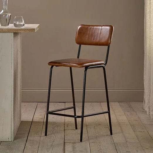 Nkuku Ukari Counter Chair - Aged Tan
