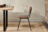 Nkuku Ukari Leather Dining Chair - Chocolate Brown