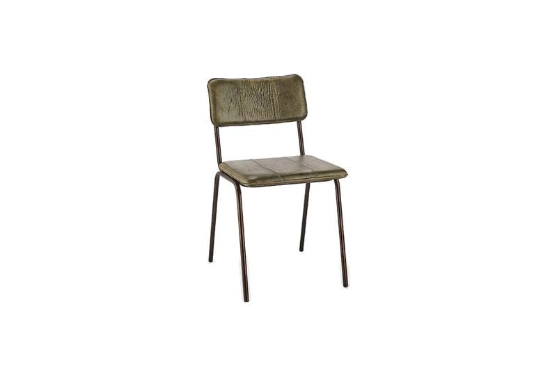 Nkuku Ukari Leather Dining Chair - Rich Green