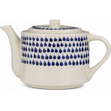 nkuku Indigo Drop Teapot in Cream & Indigo