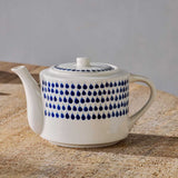 nkuku Indigo Drop Teapot in Cream & Indigo