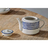 nkuku Indigo Drop Teapot in Cream & Indigo