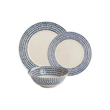 nkuku Ceam Indigo Drop Ceramic 12 Piece Dinnerware Set