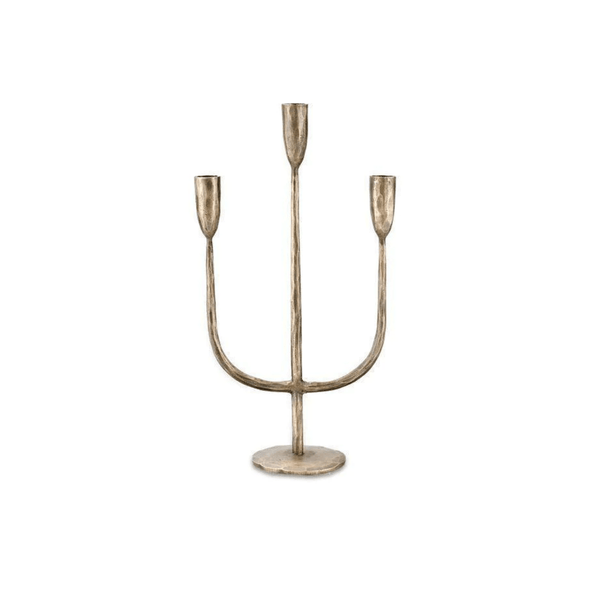 Nkuku Mbata Brass Candelabra Antique Brass