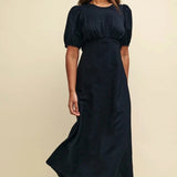Nobody's Child Black Puff Sleeve Bonnie Midi Dress