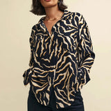 Nobody's Child Animal Print Long Sleeve Utility Shirt