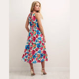 Nobody's Child Big Floral V-Neck Sleeveless Smock Amy Midi Dress
