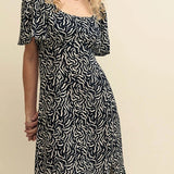 Nobody's Child Black and White Dee Dee Midi Dress
