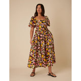 nobody's Child Black Floral Nova Midi Dress