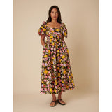 nobody's Child Black Floral Nova Midi Dress