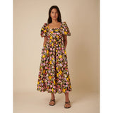 nobody's Child Black Floral Nova Midi Dress