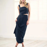 Nobody's Child Black Linen-blend Mila Midi Skirt