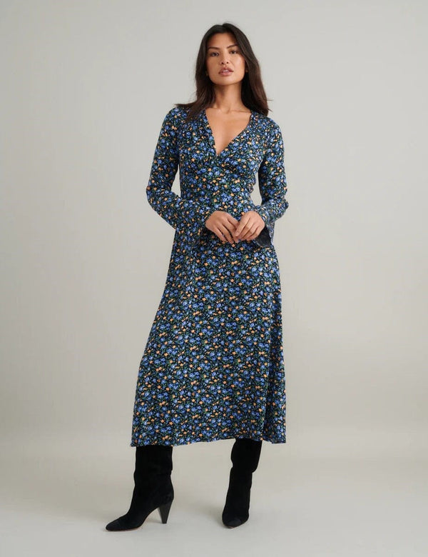 Nobody's Child Blue Ditsy Floral Lydia Midi Dress